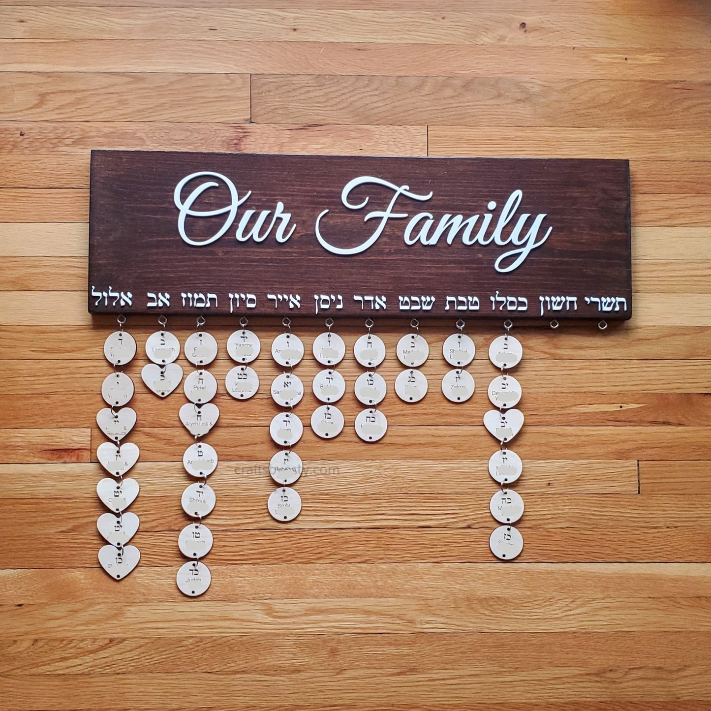 Family Occasion Board - Our Family (Font Options Available)