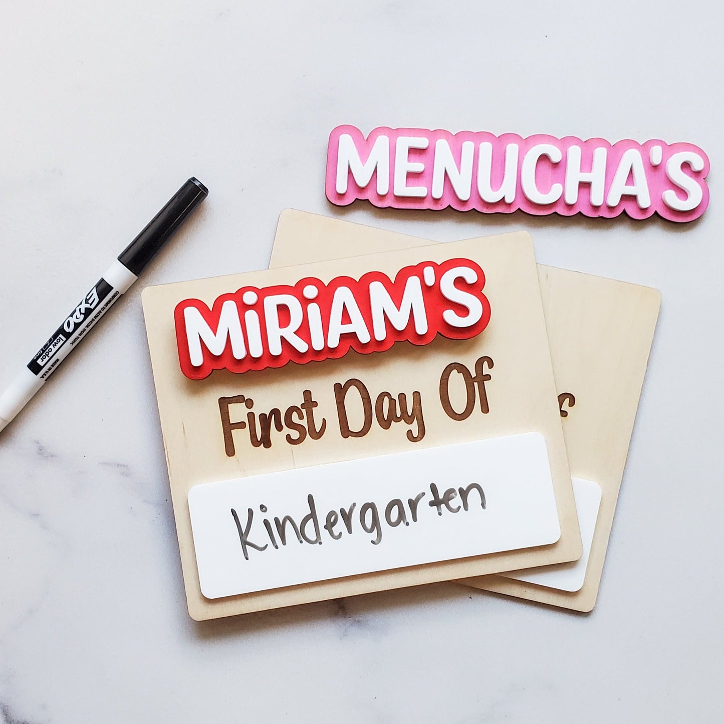 First/Last Day of School Signs | Interchangeable Name - Set of 2