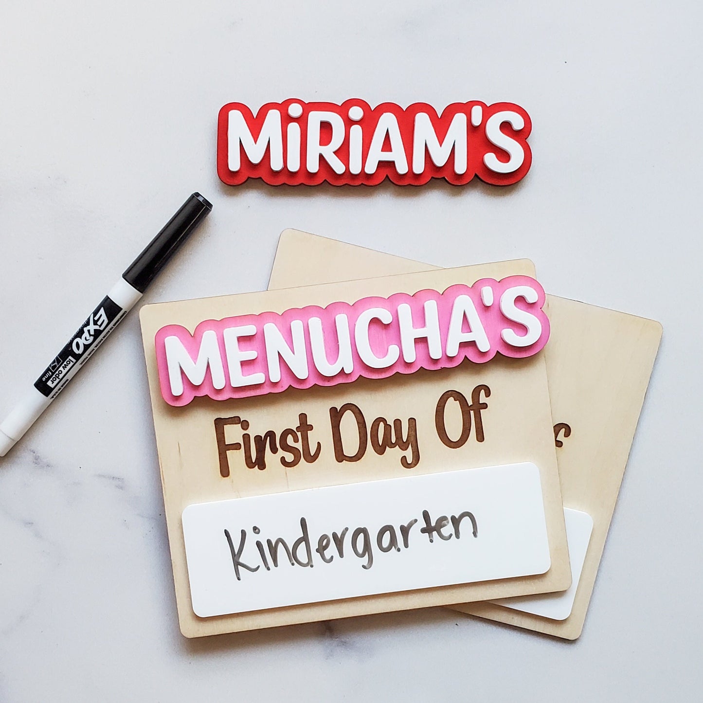 First/Last Day of School Signs | Interchangeable Name - Set of 2