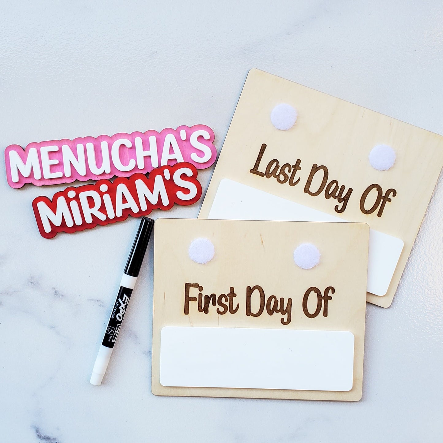 First/Last Day of School Signs | Interchangeable Name - Set of 2