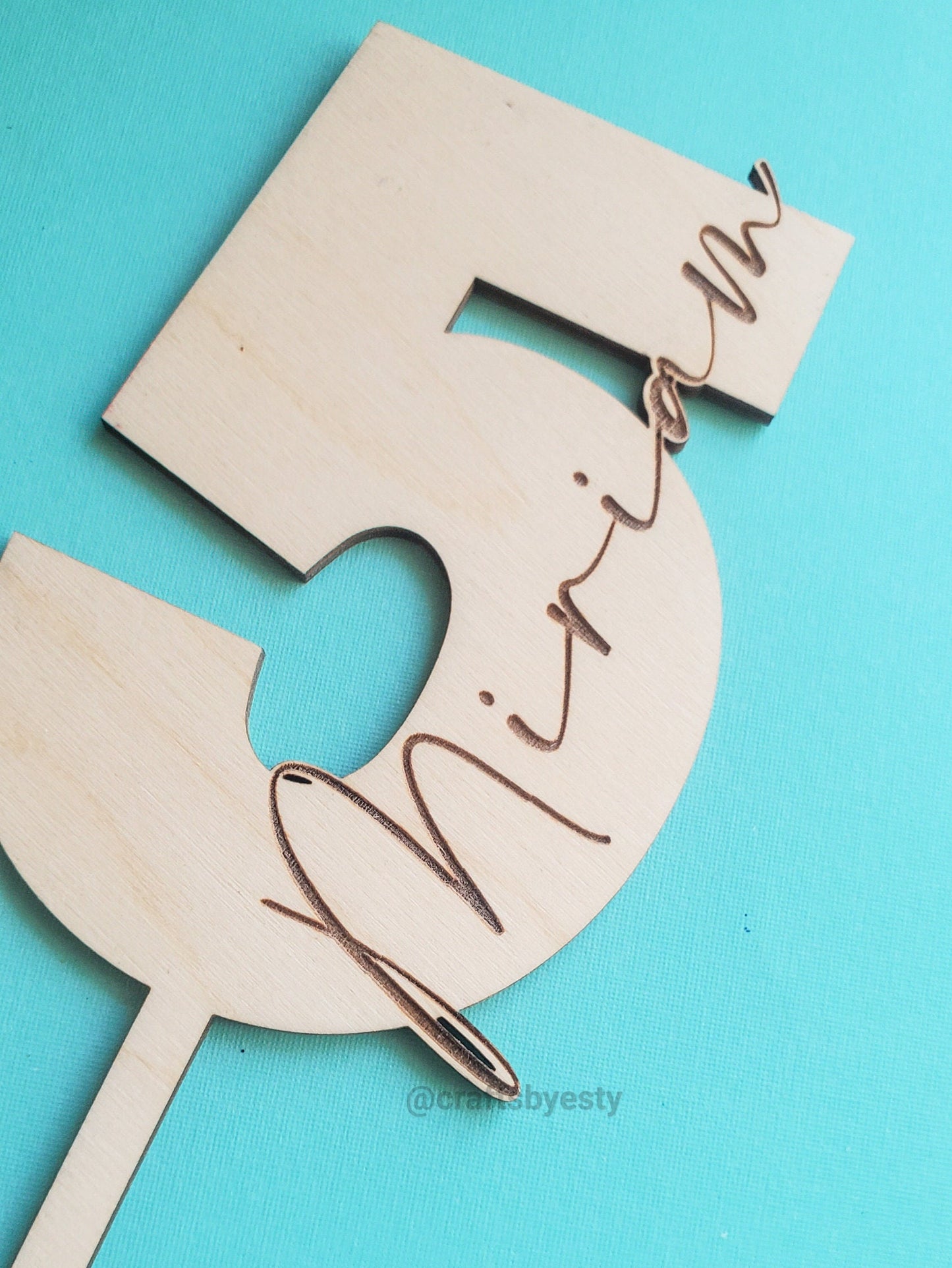 Wooden Birthday Cake Topper