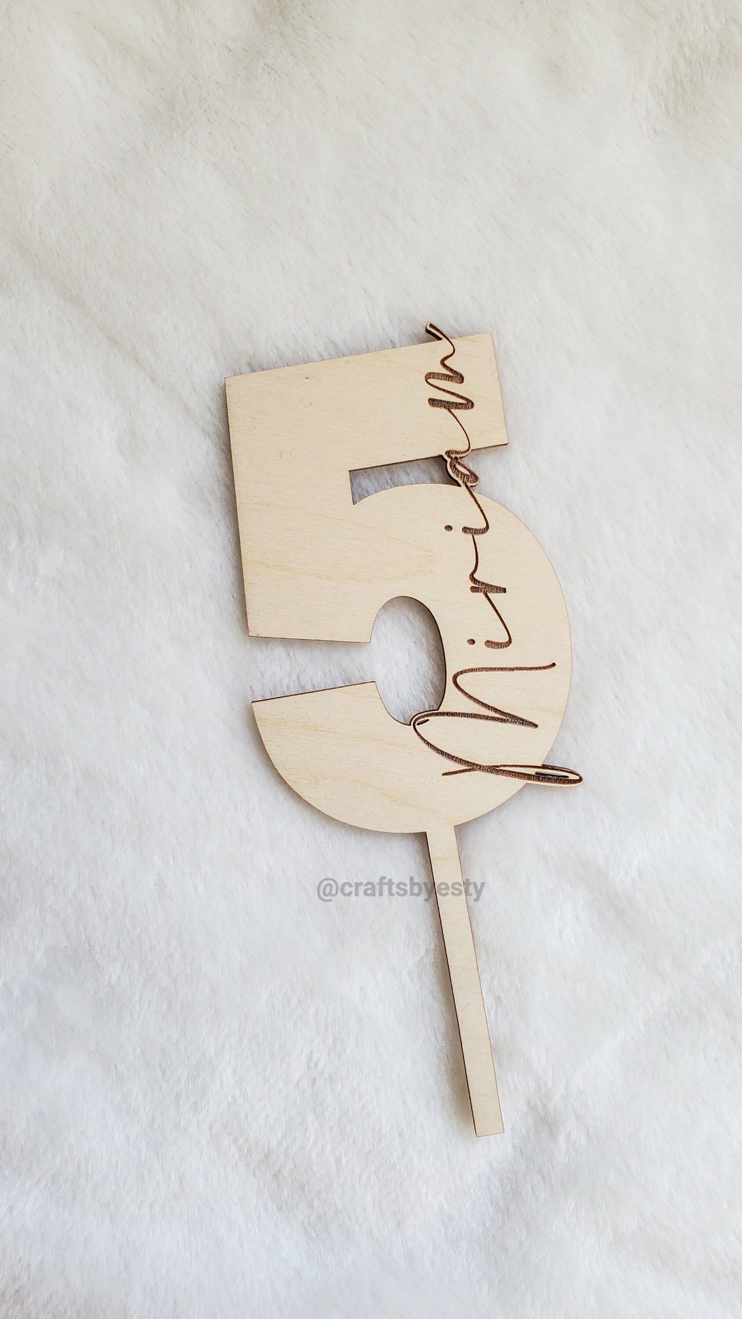 Wooden Birthday Cake Topper